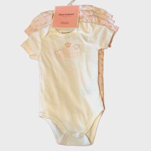 Juicy Couture Baby Girl Bodysuits Various Shades Pink Juicy Designs Sz 6-9 M